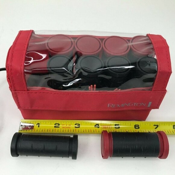 Remington H-1015 Ceramic Hot Rollers Curlers Red Compact Travel Case Tested Work - Picture 3 of 11